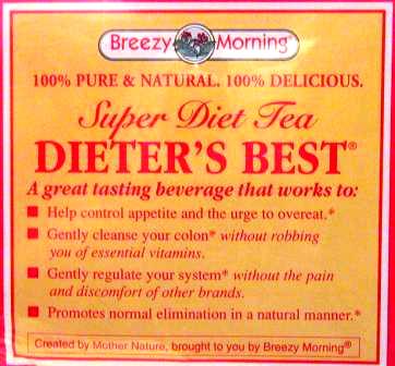 BREEZY MORNING DIETERS BEST TEA BAGS 

BREEZY MORNING DIETERS BEST TEA BAGS: available at Sam's Caribbean Marketplace, the Caribbean Superstore for the widest variety of Caribbean food, CDs, DVDs, and Jamaican Black Castor Oil (JBCO). 